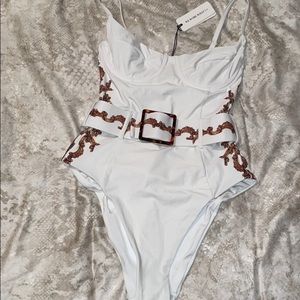 We wore what white one piece swim